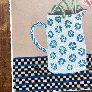 Violet's Multimedia Reduction Print : Tulips No. 8