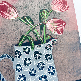 Violet's Multimedia Reduction Print : Tulips No. 10