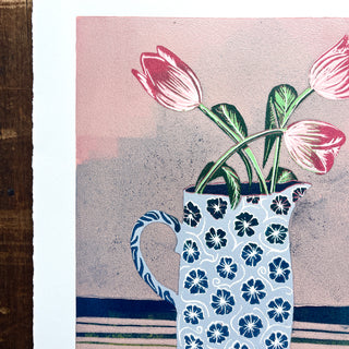 Violet's Multimedia Reduction Print : Tulips No. 11