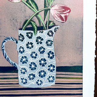 Violet's Multimedia Reduction Print : Tulips No. 12