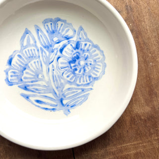 SECONDS: Block Printed Ceramic Dish - No. 6040