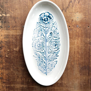 Block Printed Ceramic Serving Dish - No. 6049