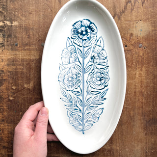 Block Printed Ceramic Serving Dish - No. 6049