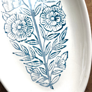 Block Printed Ceramic Serving Dish - No. 6049