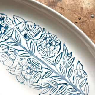 Block Printed Ceramic Serving Dish - No. 6049