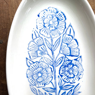 Block Printed Ceramic Serving Dish - No. 6050