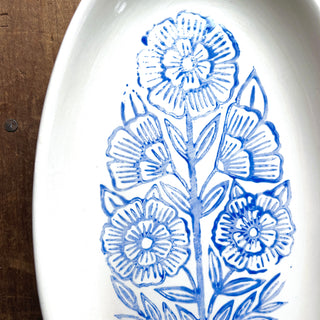 Block Printed Ceramic Serving Dish - No. 6050