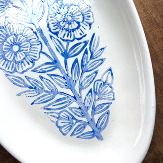 Block Printed Ceramic Serving Dish - No. 6050