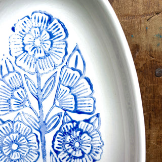 Block Printed Ceramic Serving Dish - No. 6050