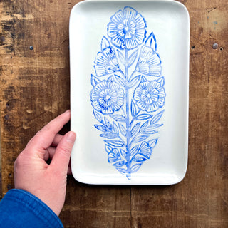 Block Printed Ceramic Tray - No. 6058