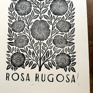 Hand Block Printed Rosa Rugosa Art Print - No. 5304