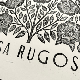 Hand Block Printed Rosa Rugosa Art Print - No. 5308