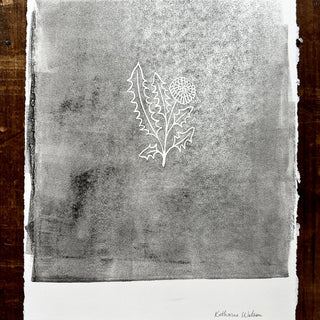 TEST PRINT: Hand Block Printed Dandelion Art Print - No. 5309