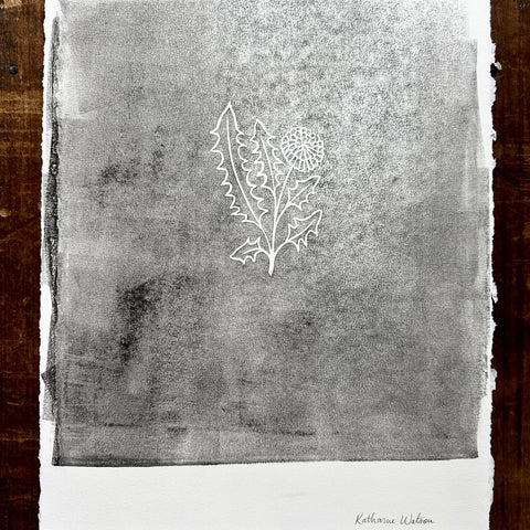 TEST PRINT: Hand Block Printed Dandelion Art Print - No. 5309