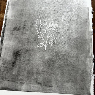 TEST PRINT: Hand Block Printed Dandelion Art Print - No. 5309