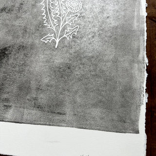 TEST PRINT: Hand Block Printed Dandelion Art Print - No. 5309