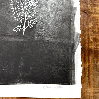 TEST PRINT: Hand Block Printed Dandelion Art Print - No. 5311