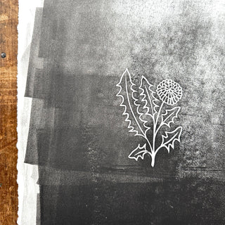 TEST PRINT: Hand Block Printed Dandelion Art Print - No. 5311