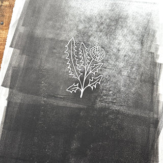 TEST PRINT: Hand Block Printed Dandelion Art Print - No. 5311