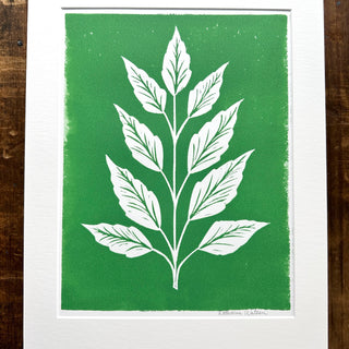 Matted Hand Block Printed Art Print - No. 5321