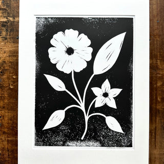 Matted Hand Block Printed Art Print - No. 5325