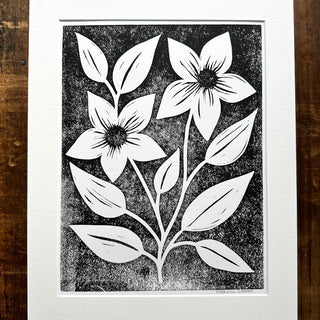 Matted Hand Block Printed Art Print - No. 6400