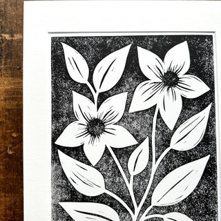 Matted Hand Block Printed Art Print - No. 6400