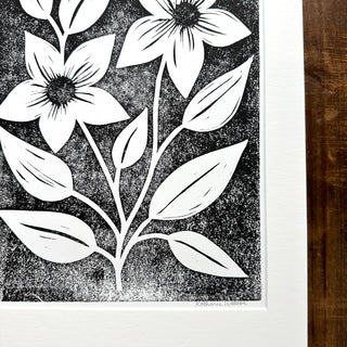 Matted Hand Block Printed Art Print - No. 6400