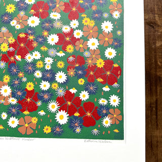 Hand Block Printed "Wildflower Meadow" Reduction Print - 5328