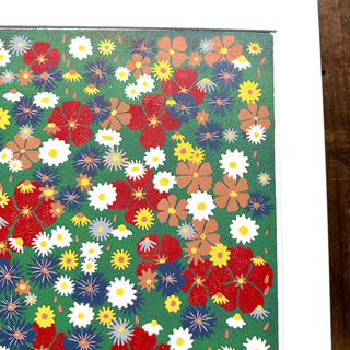 Hand Block Printed "Wildflower Meadow" Reduction Print - 5328