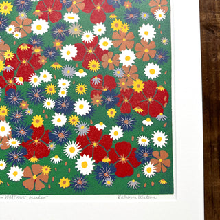 Hand Block Printed "Wildflower Meadow" Reduction Print - 5328