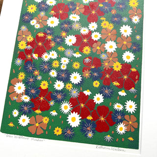 Hand Block Printed "Wildflower Meadow" Reduction Print - 5328