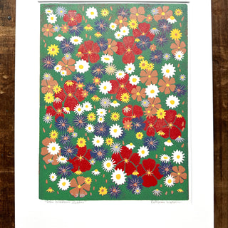 Hand Block Printed "Wildflower Meadow" Reduction Print - 5329