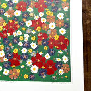 Hand Block Printed "Wildflower Meadow" Reduction Print - 5329