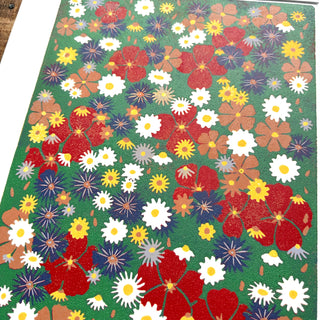 Hand Block Printed "Wildflower Meadow" Reduction Print - 5329