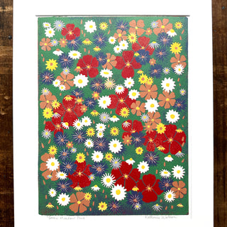 Hand Block Printed "Wildflower Meadow" Reduction Print - 5330