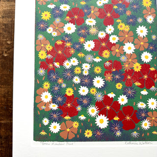 Hand Block Printed "Wildflower Meadow" Reduction Print - 5330