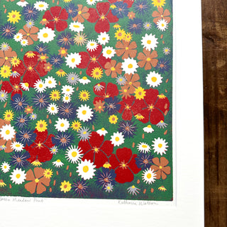 Hand Block Printed "Wildflower Meadow" Reduction Print - 5330