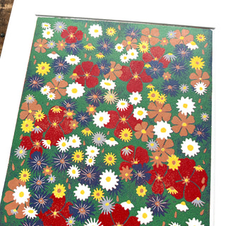 Hand Block Printed "Wildflower Meadow" Reduction Print - 5330