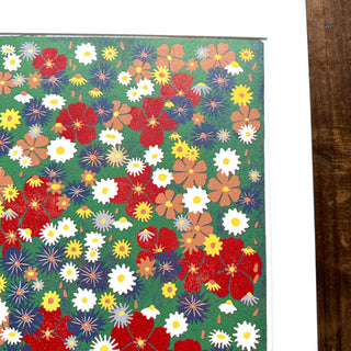 Hand Block Printed "Wildflower Meadow" Reduction Print - 5330