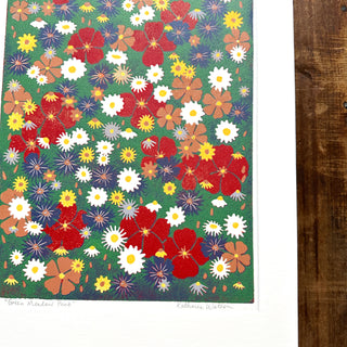 Hand Block Printed "Wildflower Meadow" Reduction Print - 5330