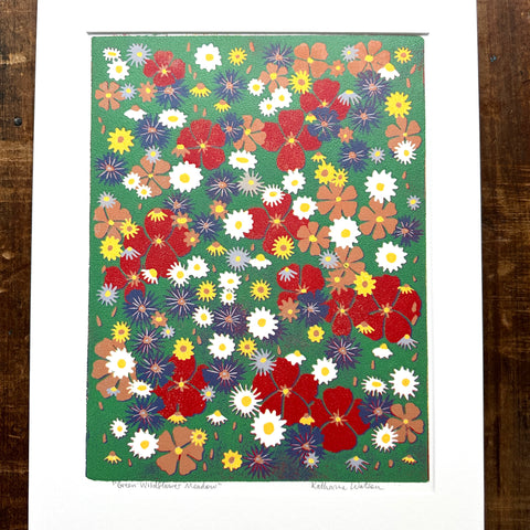 Hand Block Printed "Wildflower Meadow" Reduction Print - 5331