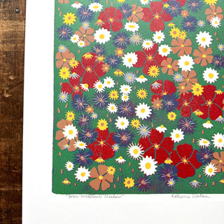 Hand Block Printed "Wildflower Meadow" Reduction Print - 5331