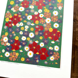 Hand Block Printed "Wildflower Meadow" Reduction Print - 5331