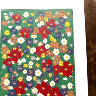 Hand Block Printed "Wildflower Meadow" Reduction Print - 5331