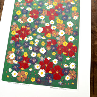 Hand Block Printed "Wildflower Meadow" Reduction Print - 5331