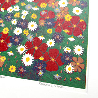 Hand Block Printed "Wildflower Meadow" Reduction Print - 5331