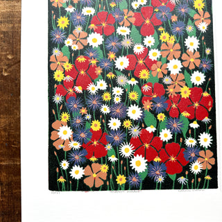 Hand Block Printed "Wildflower Meadow" Reduction Print - No. 23