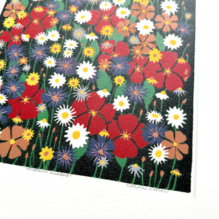 Hand Block Printed "Wildflower Meadow" Reduction Print - No. 23