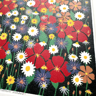 Hand Block Printed "Wildflower Meadow" Reduction Print - No. 23